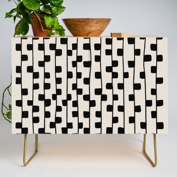Squares / Black & White Pattern Credenza Gallery Image 1