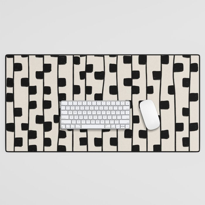 Squares / Black & White Pattern Desk Mat Gallery Image 1