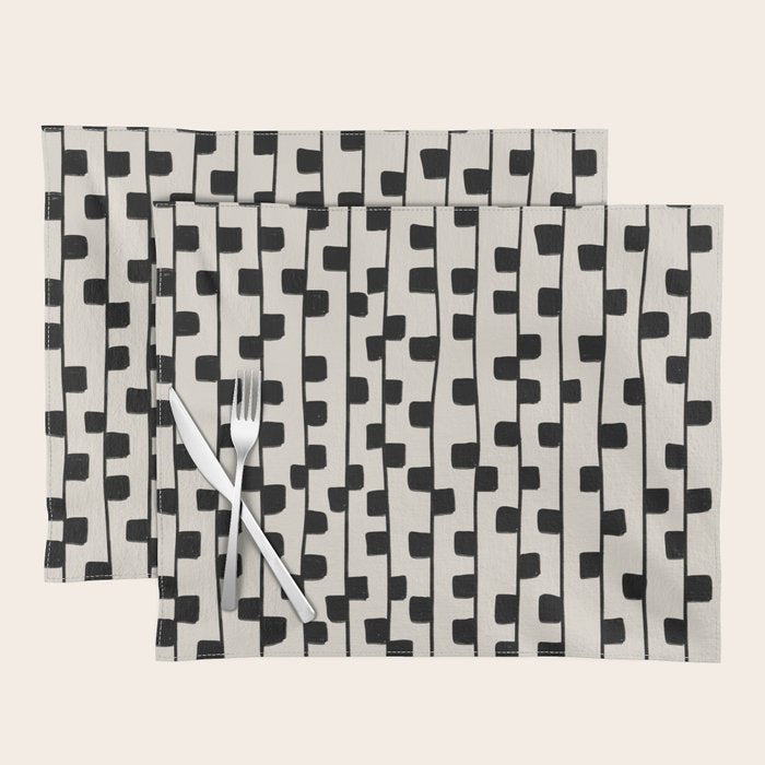 Squares / Black & White Pattern Placemat Gallery Image 1