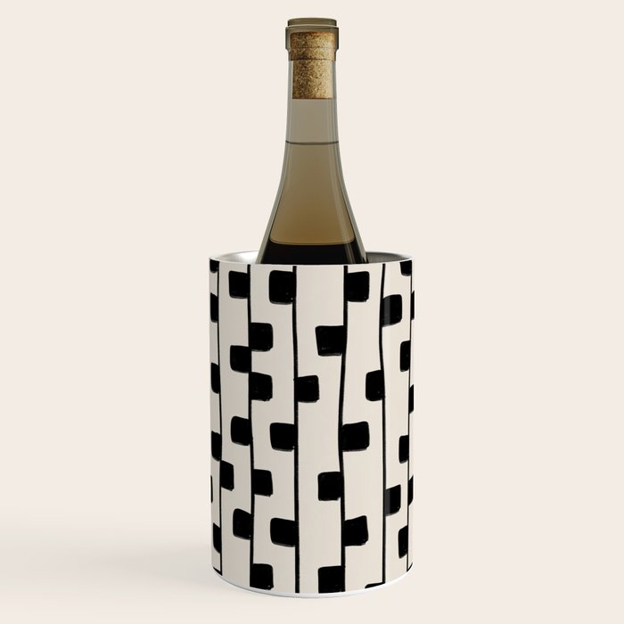 Squares / Black & White Pattern Wine Chiller Gallery Image 3