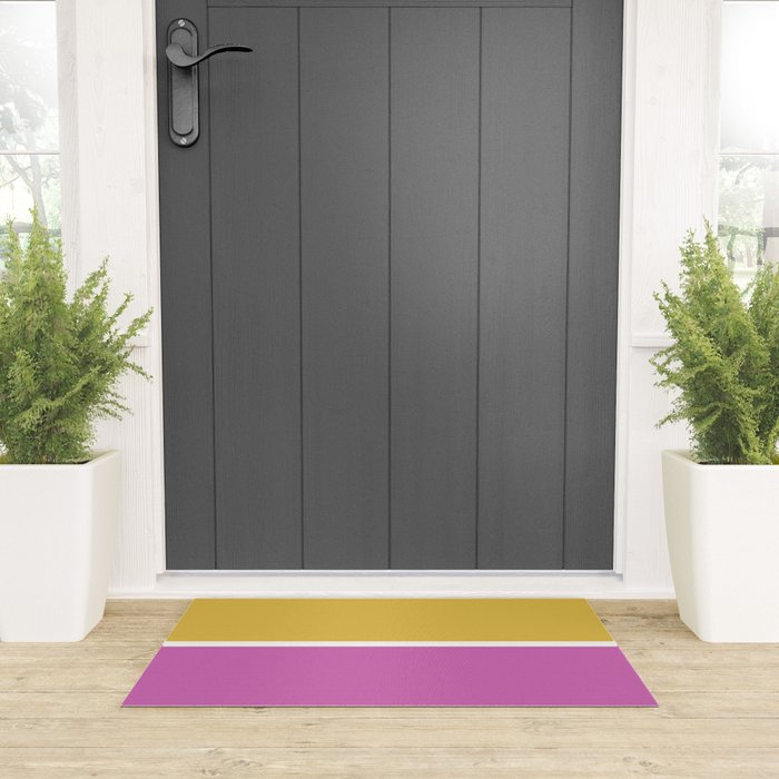 Color Block II Yellow Pink Welcome Mat Gallery Image 3
