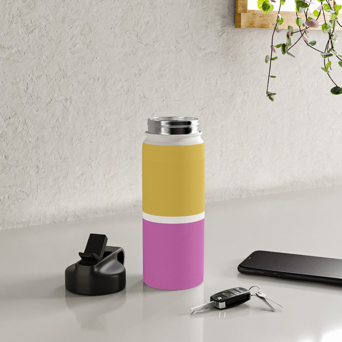 Color Block II Yellow Pink Water Bottle Gallery Image 4