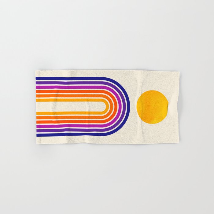 Rainbow Sun: Retro 80s Edition Bath Towel Gallery Image 1