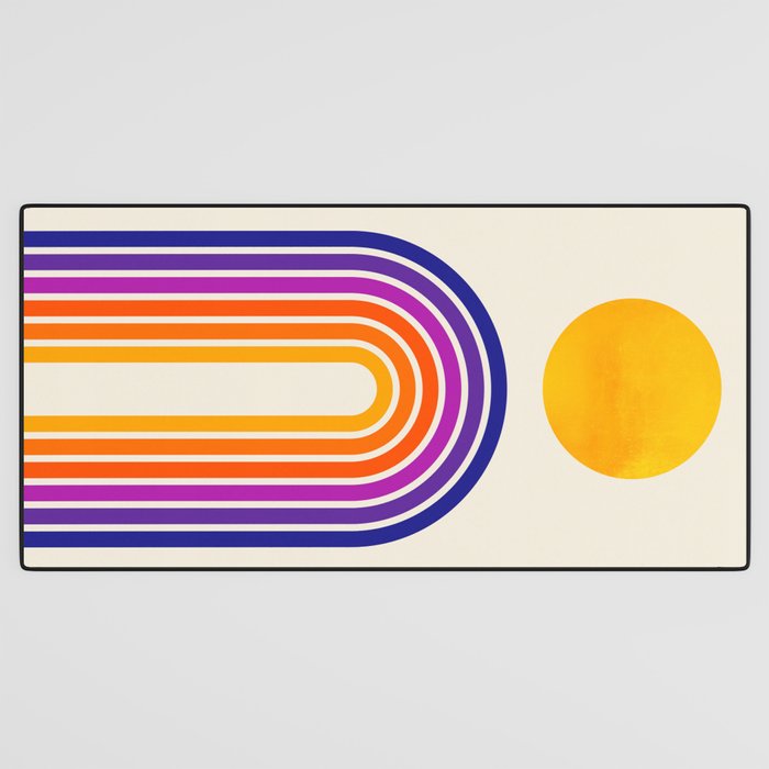 Rainbow Sun: Retro 80s Edition Desk Mat Gallery Image 3