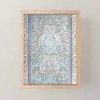 Antique Pastel Blue Persian Kashan Rug Print Mini Art Print Gallery Image 1