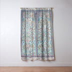 Antique Pastel Blue Persian Kashan Rug Print Window Curtain Gallery Image 3