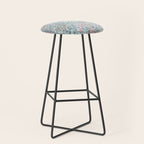 Antique Pastel Blue Persian Kashan Rug Print Stool Gallery Image 1