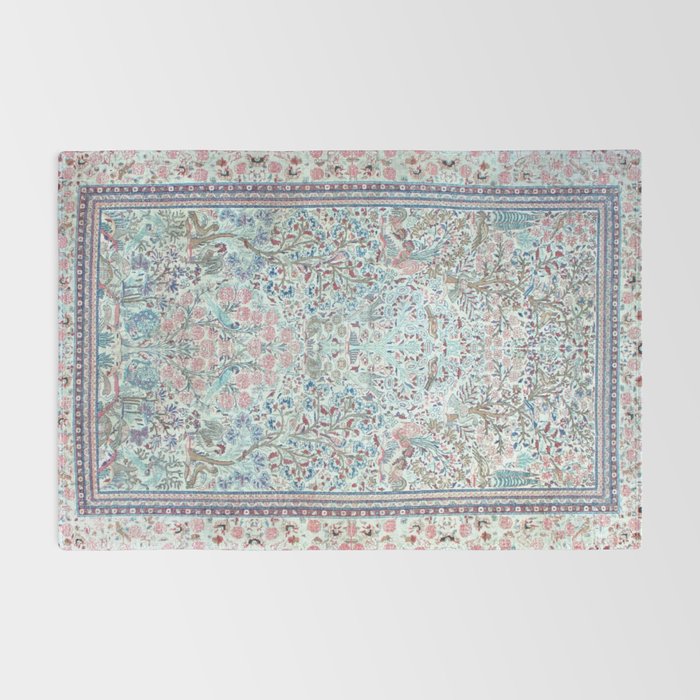 Antique Pastel Blue Persian Kashan Rug Print Rug Gallery Image 2