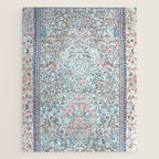 Antique Pastel Blue Persian Kashan Rug Print Jigsaw Puzzle Gallery Image 1