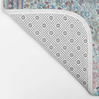 Antique Pastel Blue Persian Kashan Rug Print Bath Mat Gallery Image 2