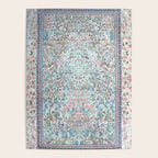 Antique Pastel Blue Persian Kashan Rug Print Poster Gallery Image 4