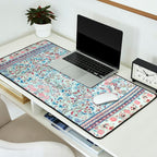 Antique Pastel Blue Persian Kashan Rug Print Desk Mat Gallery Image 2
