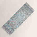 Antique Pastel Blue Persian Kashan Rug Print Yoga Mat Gallery Image 1