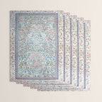 Antique Pastel Blue Persian Kashan Rug Print Wrapping Paper Gallery Image 3