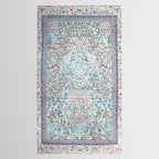 Antique Pastel Blue Persian Kashan Rug Print Tablecloth Gallery Image 2