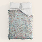 Antique Pastel Blue Persian Kashan Rug Print Duvet Cover Gallery Image 6