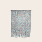 Antique Pastel Blue Persian Kashan Rug Print Wall Hanging Gallery Image 1