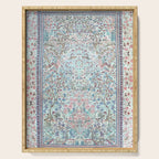 Antique Pastel Blue Persian Kashan Rug Print Serving Tray Gallery Image 1