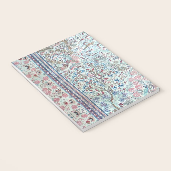 Antique Pastel Blue Persian Kashan Rug Print Notebook Gallery Image 3