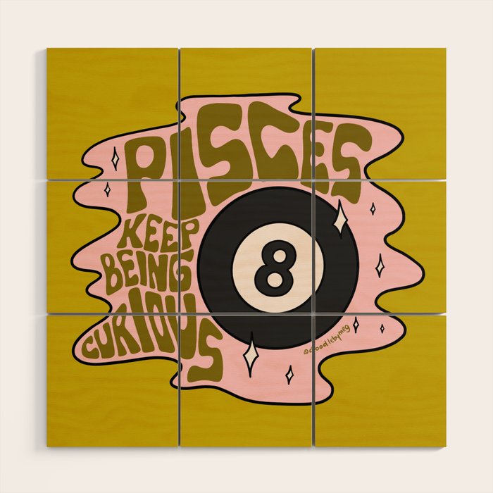 Pisces Magic 8 Ball Wood Wall Art Gallery Image 1