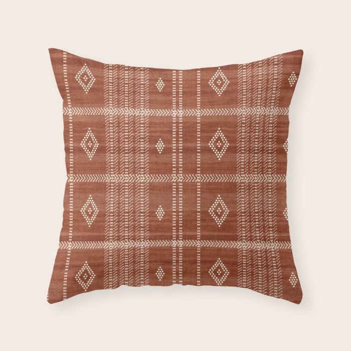 Musa in Rust Throw Pillow Gallery Image 1