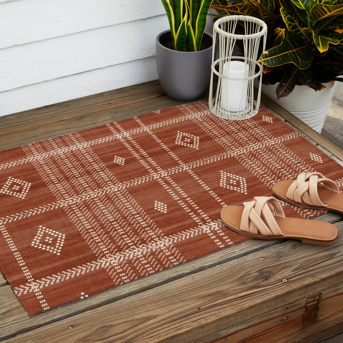 Musa in Rust Outdoor Rug Gallery Image 2