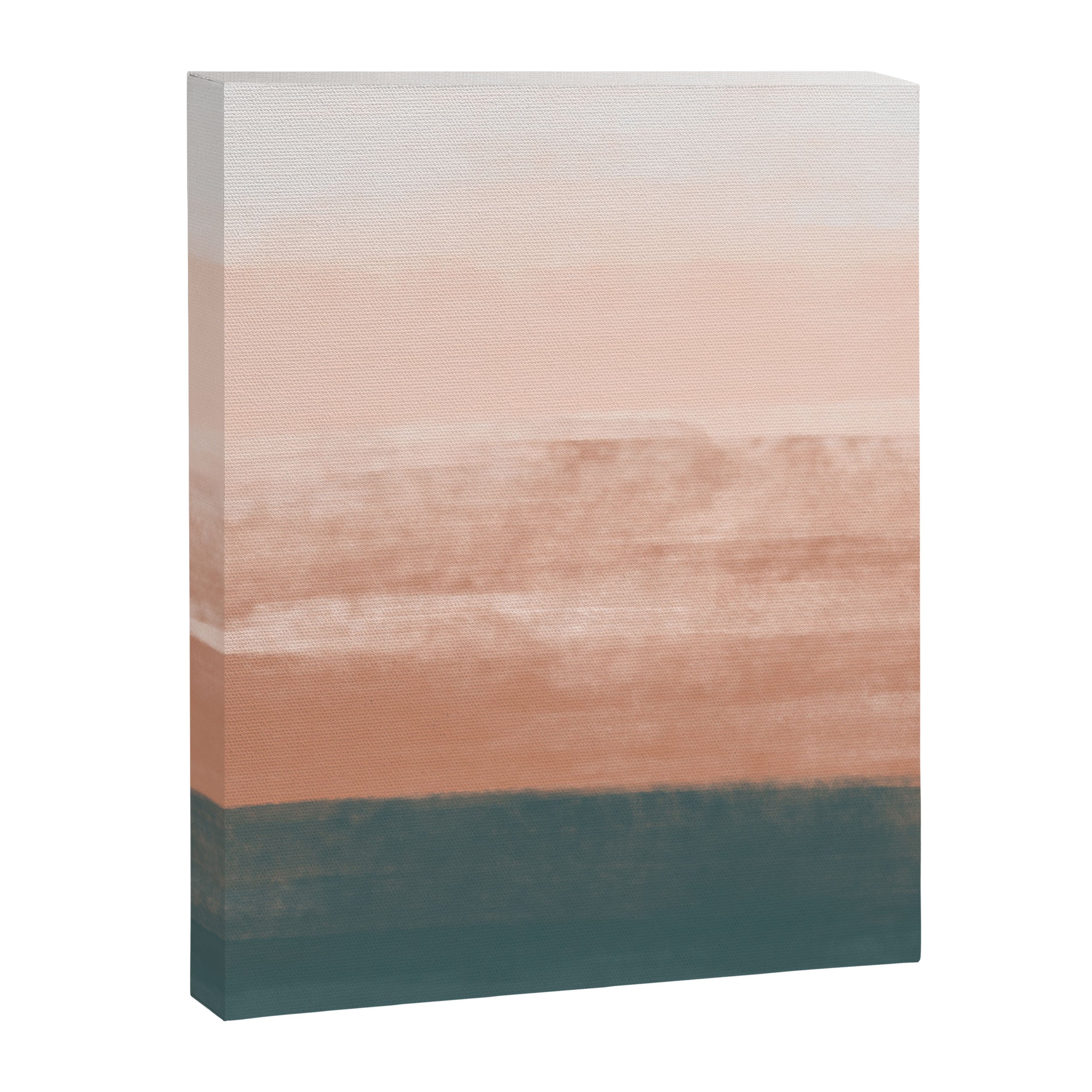 Desert Dream Waves_ Teal Green & perfectly pale Pink_ brush strokes abstract painting Canvas Print Gallery Image 8