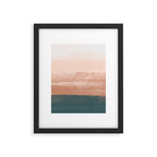 Desert Dream Waves_ Teal Green & perfectly pale Pink_ brush strokes abstract painting Framed Art Print Gallery Image 6