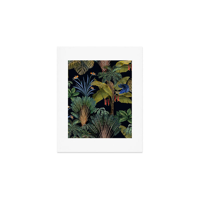 Moody tropical Jungle_deep blue & green tones Art Print Gallery Image 1