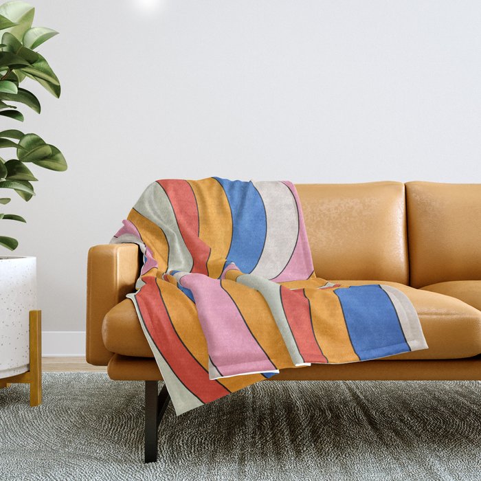 Retro Waves Throw Blanket Gallery Image 1