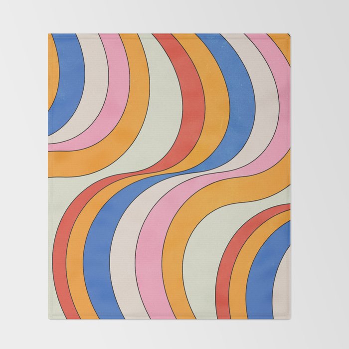 Retro Waves Throw Blanket Gallery Image 2