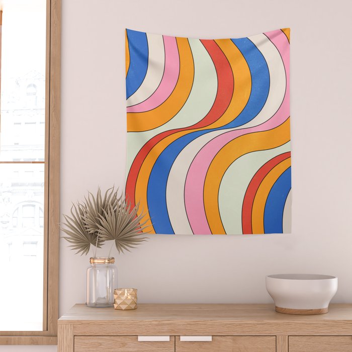 Retro Waves Wall Tapestry Gallery Image 2