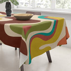 Retro Liquid Swirl 70s Abstract Pattern 4 Tablecloth Gallery Image 3