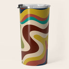 Retro Liquid Swirl 70s Abstract Pattern 4 Travel Mug Gallery Image 3