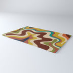 Retro Liquid Swirl 70s Abstract Pattern 4 Rug Gallery Image 3