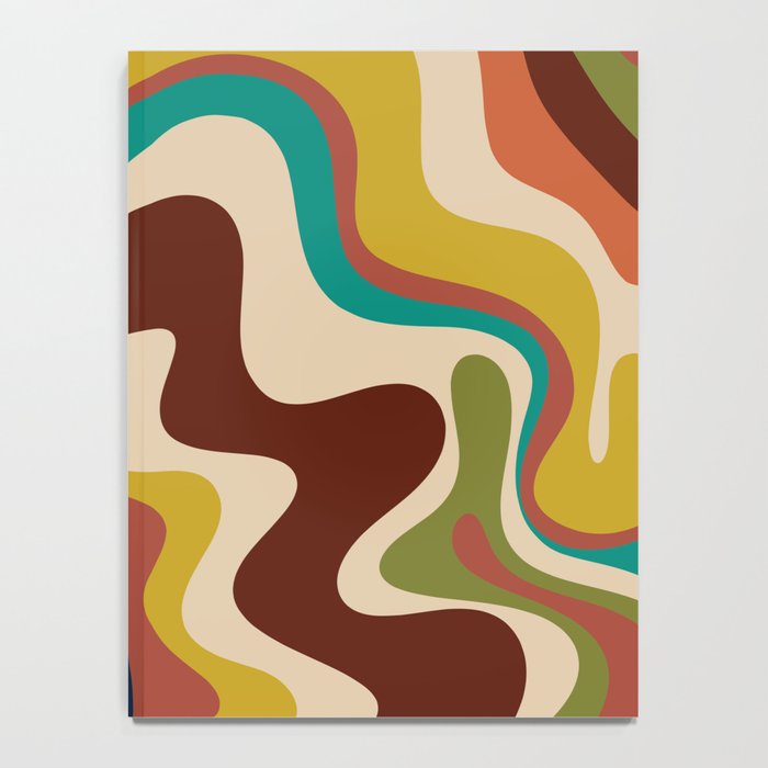 Retro Liquid Swirl 70s Abstract Pattern 4 Notebook Gallery Image 4
