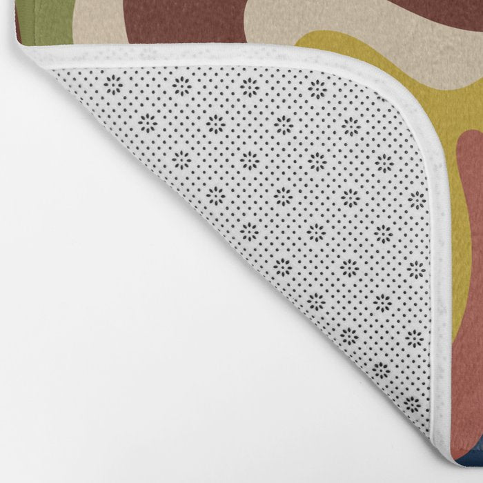Retro Liquid Swirl 70s Abstract Pattern 4 Bath Mat Gallery Image 2