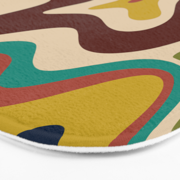 Retro Liquid Swirl 70s Abstract Pattern 4 Bath Mat Gallery Image 3