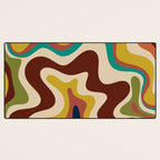 Retro Liquid Swirl 70s Abstract Pattern 4 Desk Mat Gallery Image 3