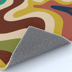 Retro Liquid Swirl 70s Abstract Pattern 4 Rug Gallery Image 4