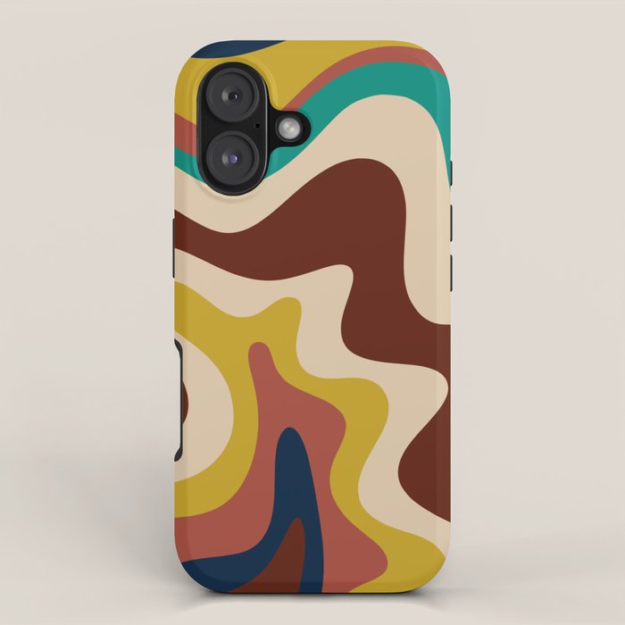 Retro Liquid Swirl 70s Abstract Pattern 4 iPhone Case Gallery Image 1