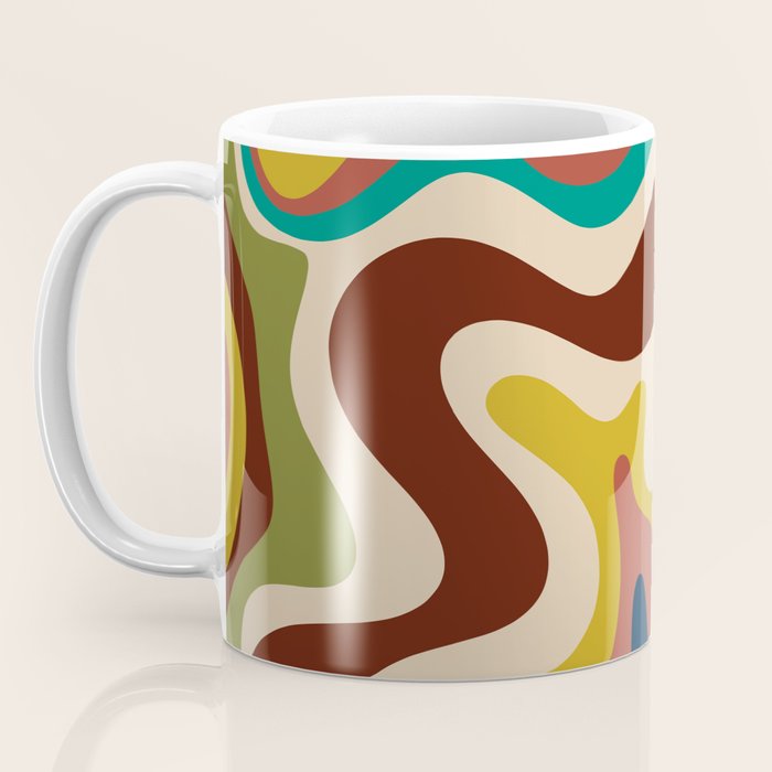Retro Liquid Swirl 70s Abstract Pattern 4 Coffee Mug Gallery Image 3