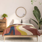 Retro Liquid Swirl 70s Abstract Pattern 4 Comforter Gallery Image 3