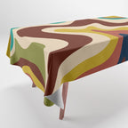 Retro Liquid Swirl 70s Abstract Pattern 4 Tablecloth Gallery Image 1