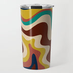Retro Liquid Swirl 70s Abstract Pattern 4 Travel Mug Gallery Image 1