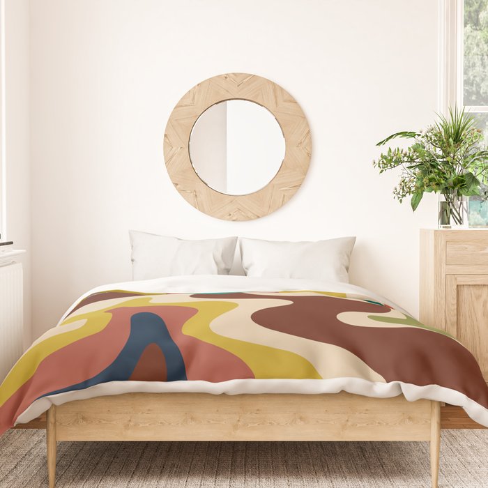 Retro Liquid Swirl 70s Abstract Pattern 4 Duvet Cover Gallery Image 3