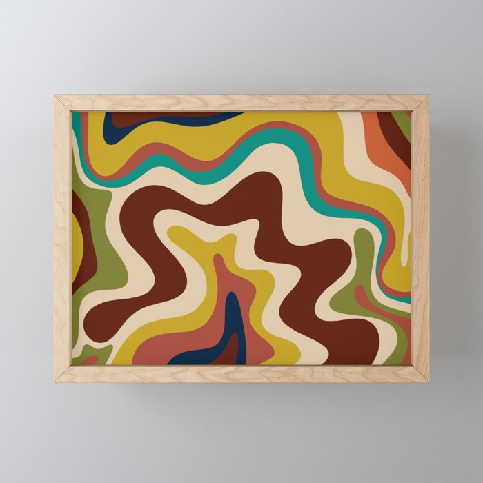 Retro Liquid Swirl 70s Abstract Pattern 4 Mini Art Print Gallery Image 1