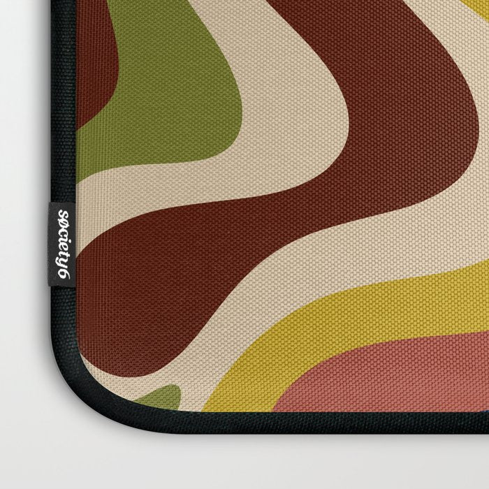 Retro Liquid Swirl 70s Abstract Pattern 4 Laptop Sleeve Gallery Image 3