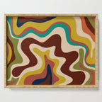 Retro Liquid Swirl 70s Abstract Pattern 4 Serving Tray Gallery Image 1