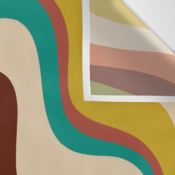 Retro Liquid Swirl 70s Abstract Pattern 4 Wall Tapestry Gallery Image 3